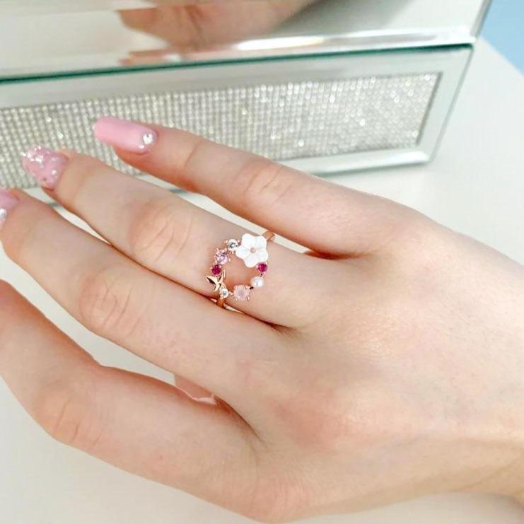 Butterfly Pink Multi-Stone Rose Gold Ring - Pretty Little Wish.com