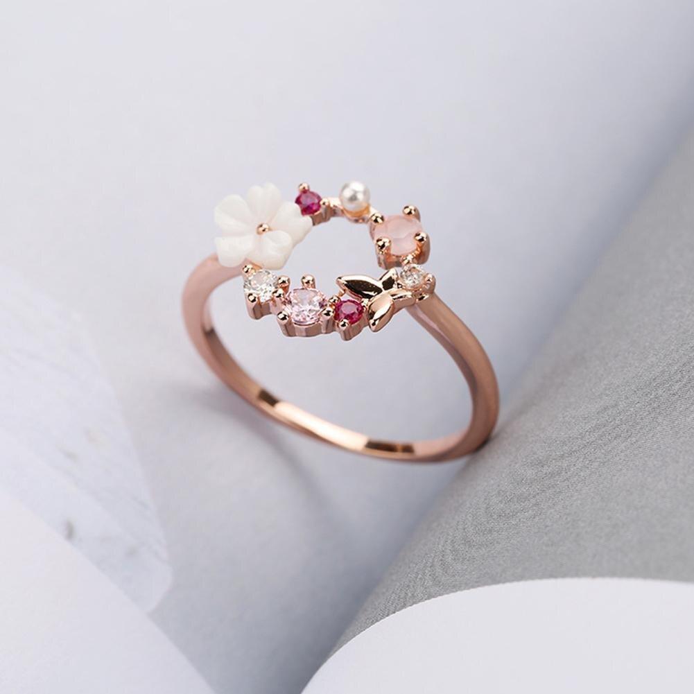 Butterfly Pink Multi-Stone Rose Gold Ring - Pretty Little Wish.com