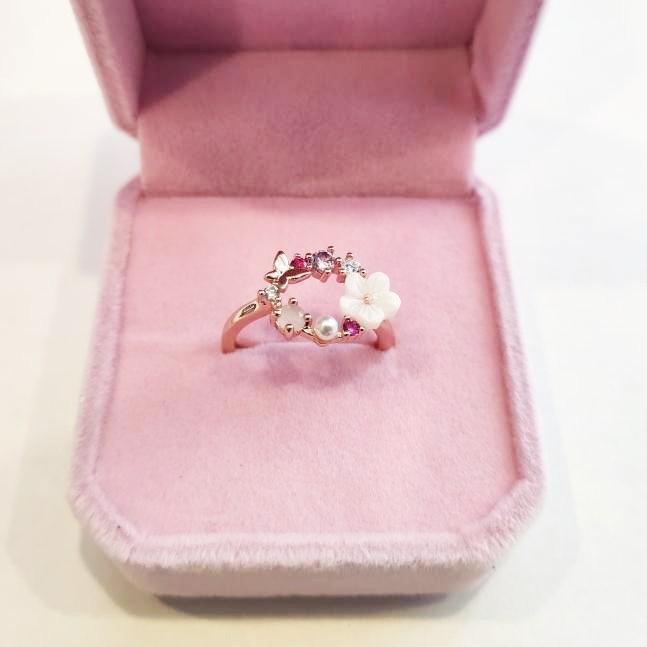 Butterfly Pink Multi-Stone Rose Gold Ring - Pretty Little Wish.com