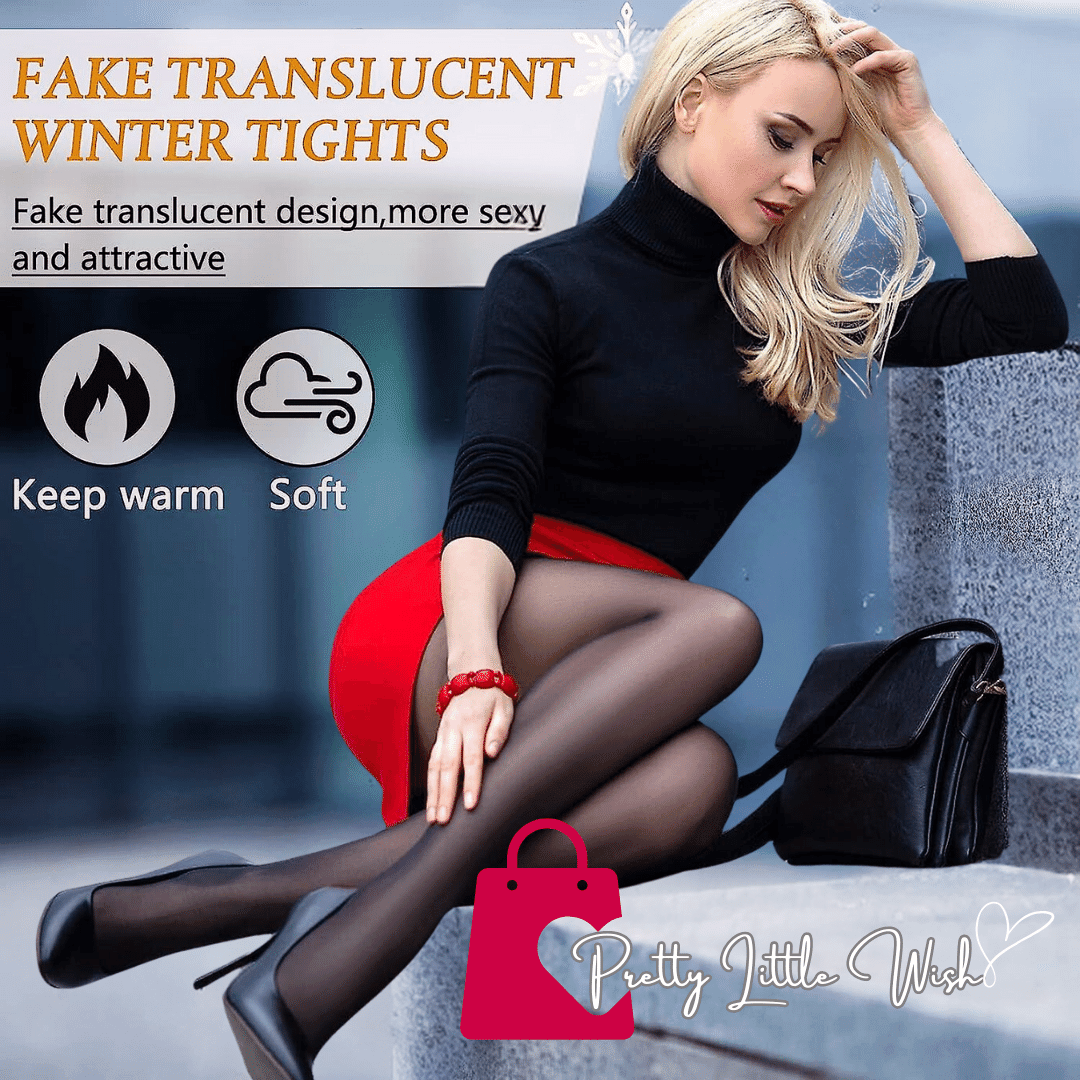 Flawless Legs Fake Translucent Warm Plush Tights - Unmatched Comfort & Style! - Pretty Little Wish.com