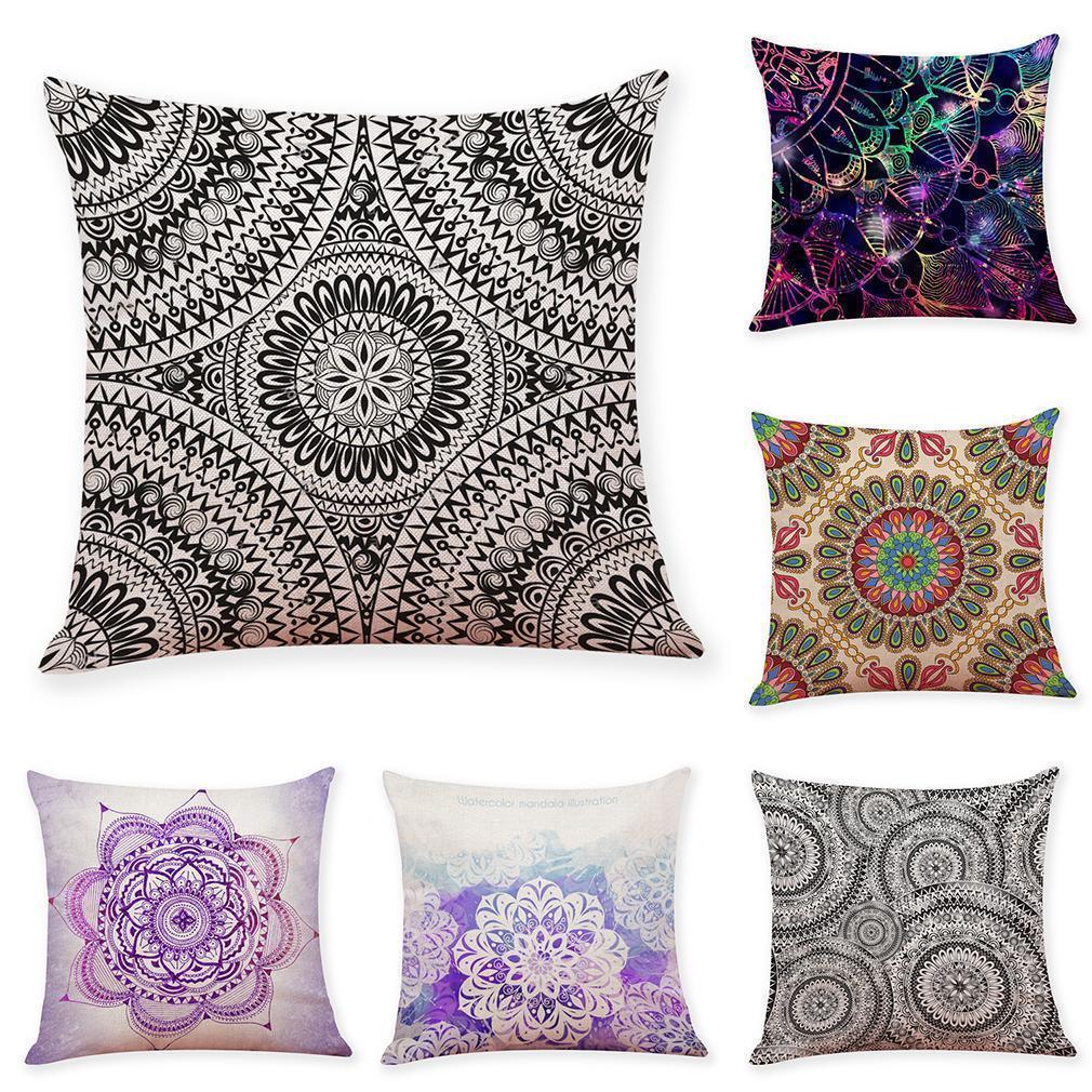 Mandala Pattern Cotton Hemp Pillowcase - Pretty Little Wish.com