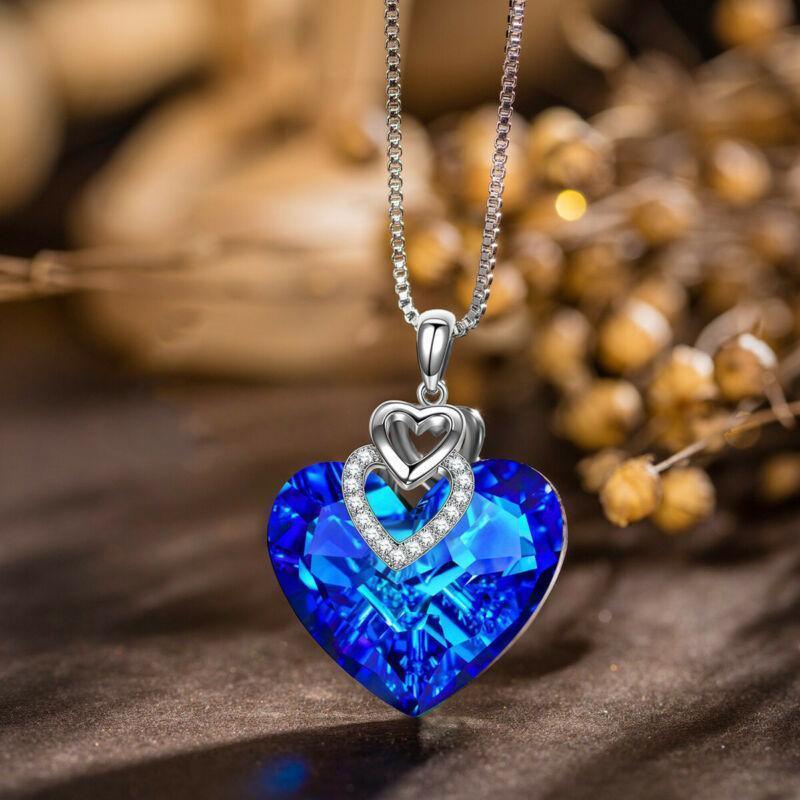 Sapphire Blue Heart Of The Ocean Necklace - Pretty Little Wish.com