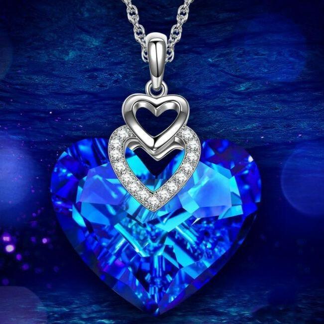Sapphire Blue Heart Of The Ocean Necklace - Pretty Little Wish.com