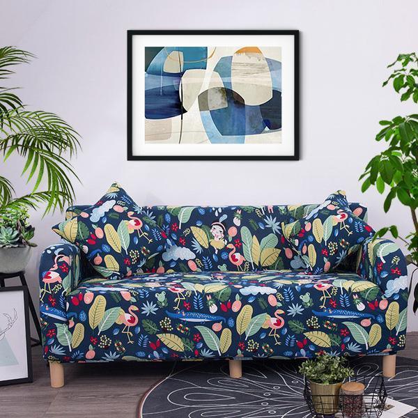 Blue Forest Stretch Sofa Slip Cover - ART DECO - Pretty Little Wish.com