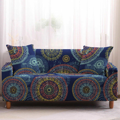 Blue Multi-Color Bohemian Mandala Sofa Couch Cover - Pretty Little Wish.com