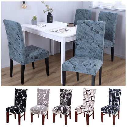 Blue Vintage Floral Damask Pattern Dining Chair Cover - Pretty Little Wish.com