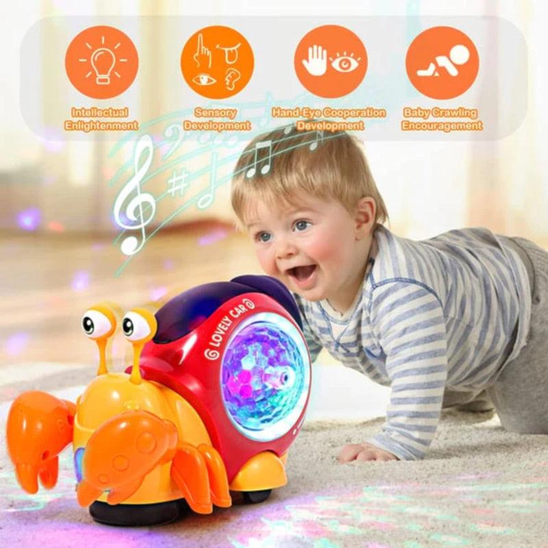 Crawling Crab Baby Toys with Music LED Interactive Development Toy - Pretty Little Wish.com