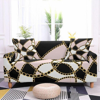 Elastic Chain Printed Sofa L-shape Covers - Pretty Little Wish.com