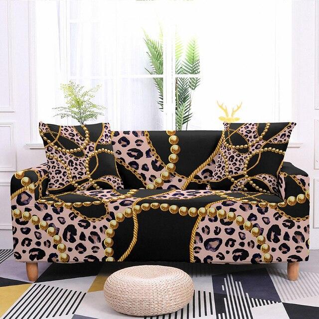 Elastic Chain Printed Sofa L-shape Covers - Pretty Little Wish.com