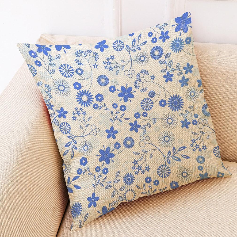 Flower Pattern Cotton Linen Pillowcase - Pretty Little Wish.com