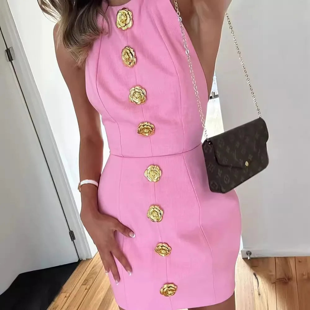 Rose Cut Out Mini Dress