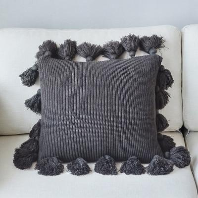 Knit Cushion Cover Solid Pillow Case 45*45cm Soft For Sofa - Pretty Little Wish.com