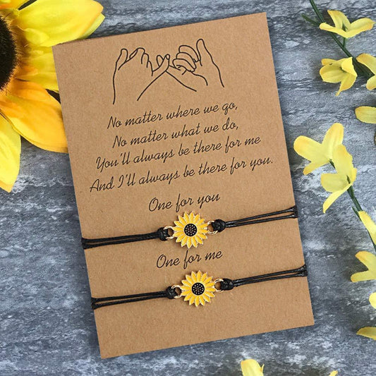 NEW "Together Forever" Sunflower Bracelet Set - Pretty Little Wish.com