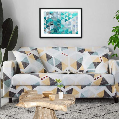 Nordic Vintage Triangle Pattern Stretch Sofa Cover - Pretty Little Wish.com