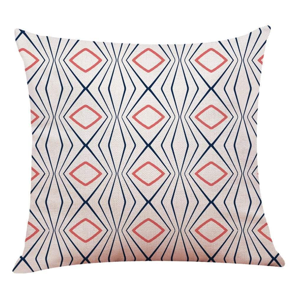 Pink Geometric Pattern Cotton Pillowcase - Pretty Little Wish.com