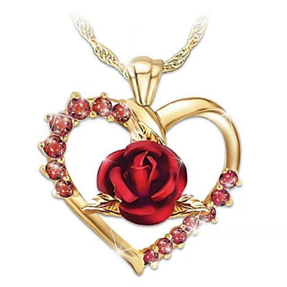 Red Rose Pendant Necklace 🌹 - Pretty Little Wish.com