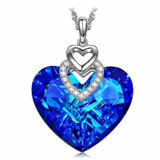 Sapphire Blue Heart Of The Ocean Necklace - Pretty Little Wish.com