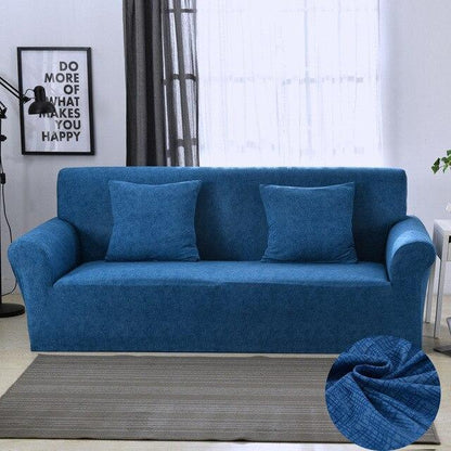 Simple Stylish Modern Blue Grey Stretch Sofa Slip Cover - Pretty Little Wish.com