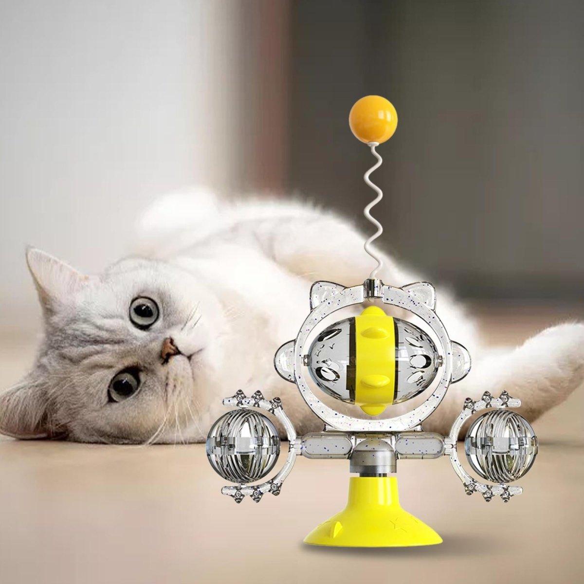 Suction Cup Fixing Leaking Funny Turntable Cat Toy - Pretty Little Wish.com