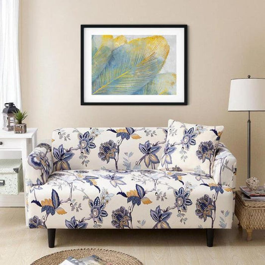 Tropical Flower Design Stretch Sofa Cover - ART DECO - Pretty Little Wish.com