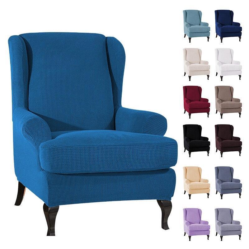 Waterproof Wing Back Chair Cover Arm King Back Chair Cover Elastic Armchair Wingback Sofa Chair Cover Stretch Protector - Pretty Little Wish.com