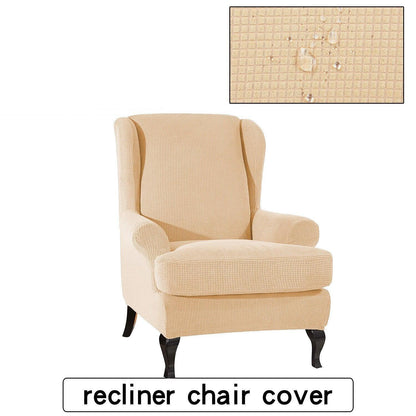 Waterproof Wing Back Chair Cover Arm King Back Chair Cover Elastic Armchair Wingback Sofa Chair Cover Stretch Protector - Pretty Little Wish.com