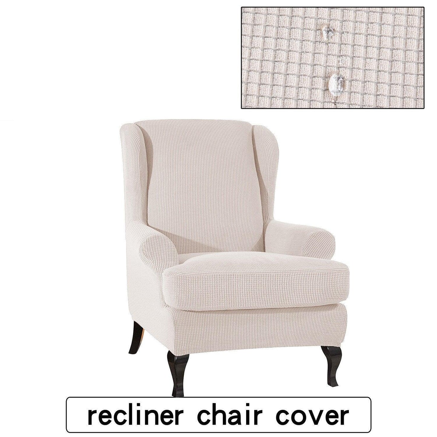 Waterproof Wing Back Chair Cover Arm King Back Chair Cover Elastic Armchair Wingback Sofa Chair Cover Stretch Protector - Pretty Little Wish.com