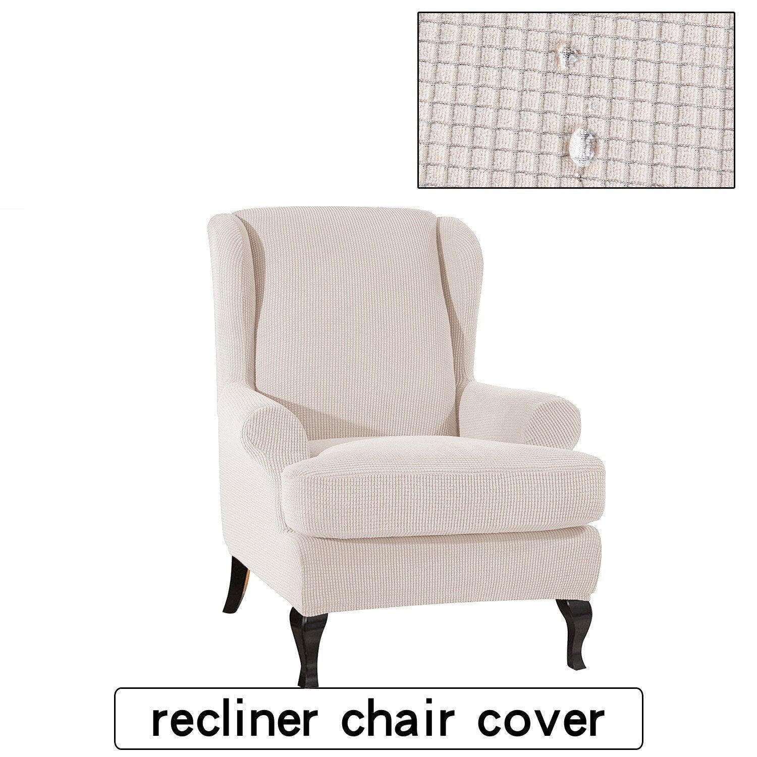 Waterproof Wing Back Chair Cover Arm King Back Chair Cover Elastic Armchair Wingback Sofa Chair Cover Stretch Protector - Pretty Little Wish.com