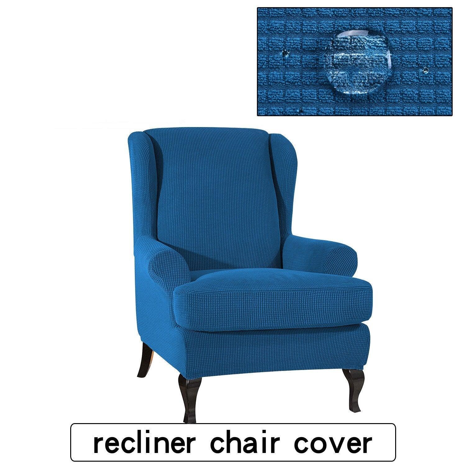 Waterproof Wing Back Chair Cover Arm King Back Chair Cover Elastic Armchair Wingback Sofa Chair Cover Stretch Protector - Pretty Little Wish.com