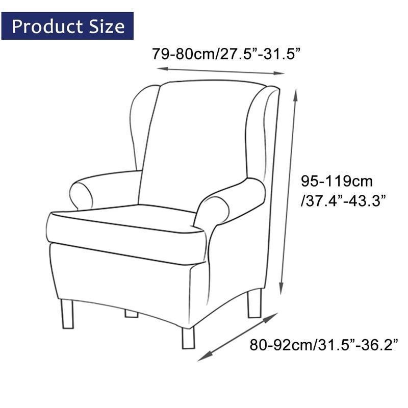 Waterproof Wing Back Chair Cover Arm King Back Chair Cover Elastic Armchair Wingback Sofa Chair Cover Stretch Protector - Pretty Little Wish.com