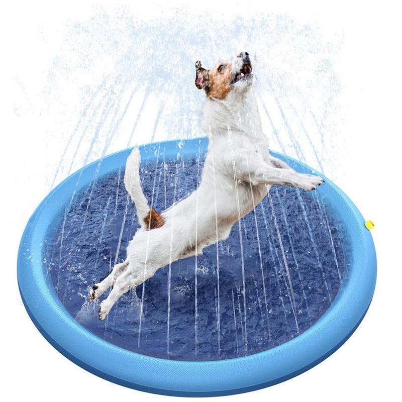 170*170cm Pet Sprinkler Pad Play Cooling Mat Swimming Pool Inflatable Water Spray Pad Mat Tub Summer Cool Dog Bathtub for Dogs - Pretty Little Wish.com